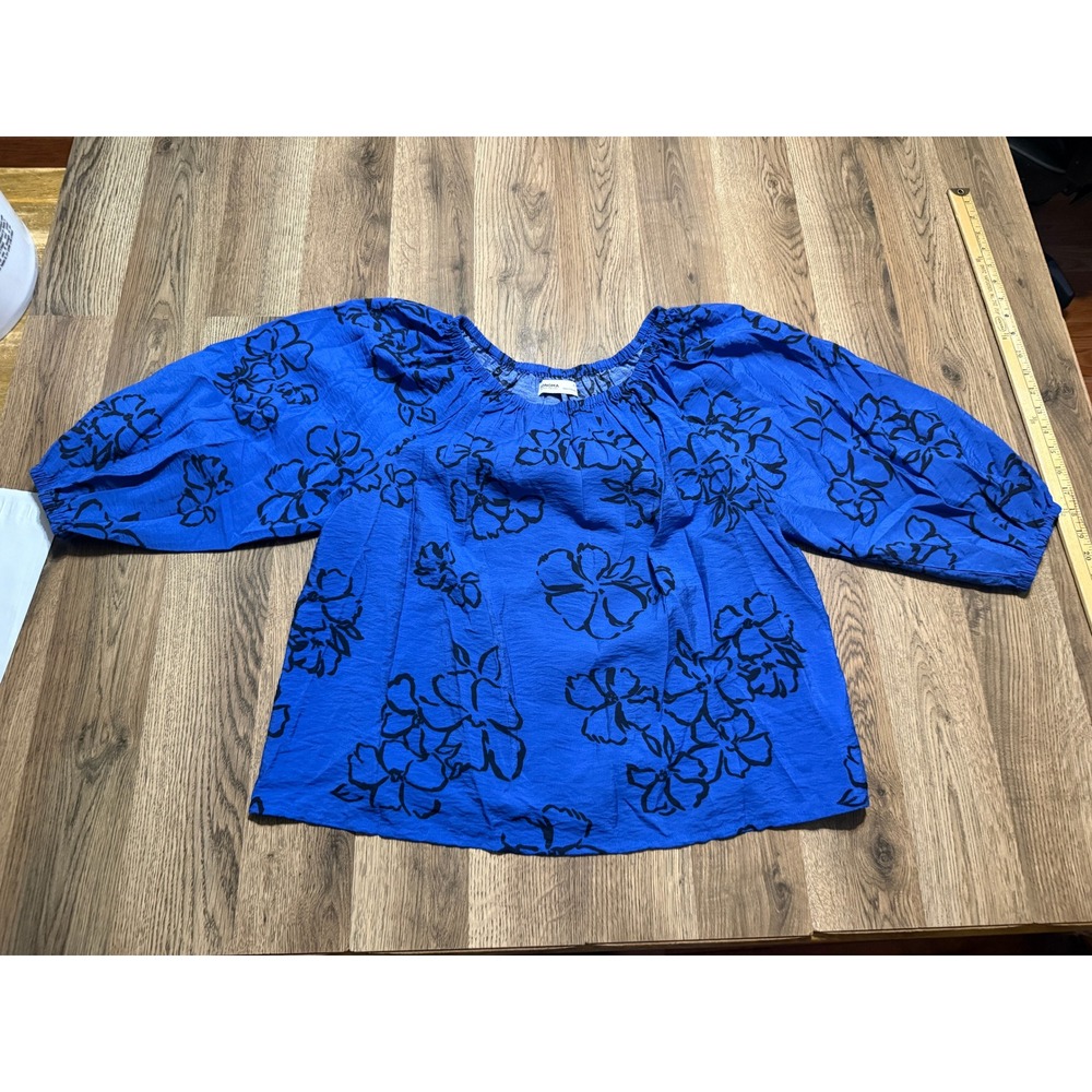 Sonoma Goods For Life Shirts Women Size PL Blue Floral Balloon Sleeve Top